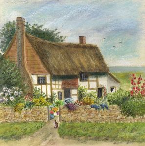 Elizabeth Painter - Contemporary Pastel, Country Cottage