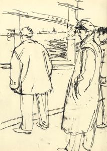 Paul Sharp - 1962 Pen and Ink Drawing, Officer's View