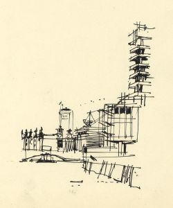 Paul Sharp - 1962 Pen and Ink Drawing, London Sketch