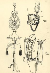 Paul Sharp - 1962 Pen and Ink Drawing, Military Dress