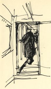 Paul Sharp - 1962 Pen and Ink Drawing, Officer on Board