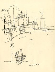 Paul Sharp - Mid 20th Century Pen and Ink Drawing, Two Sketches, Cowes and Hythe