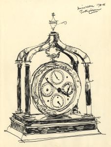 Paul Sharp - Mid 20th Century Pen and Ink Drawing, Musical Watch from 1780-85