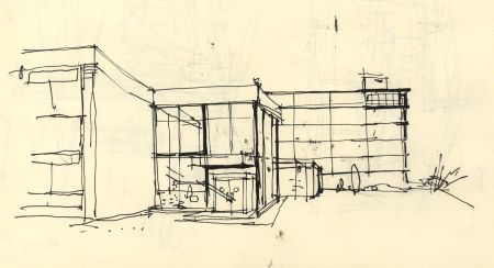 Paul Sharp - Mid 20th Century Pen and Ink Drawing, Buildings
