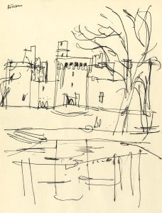 Paul Sharp - Mid 20th Century Pen and Ink Drawing, Bodrum Castle, Turkey