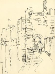 Paul Sharp - Mid 20th Century Pen and Ink Drawing, Framlingham Castle, Suffolk