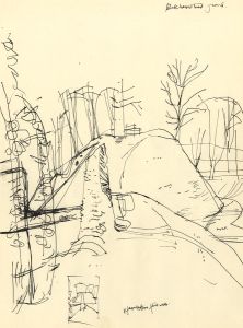 Paul Sharp - Mid 20th Century Pen and Ink Drawing, Berkhamsted Castle, Herts