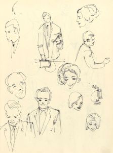 Paul Sharp - Mid 20th Century Pen and Ink Drawing, Portrait Sketches