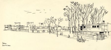 Paul Sharp - Mid 20th Century Pen and Ink Drawing, Peterlee, County Durham