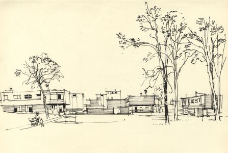 Paul Sharp - Mid 20th Century Pen and Ink Drawing, Buildings