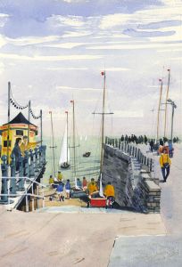 Paul Sharp - 1964 Watercolour, Margate Front East of the Pier
