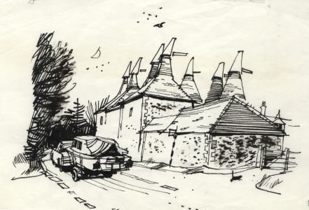 Paul Sharp - 1964 Pen and Ink Drawing, Near Teston