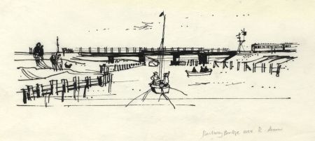 Paul Sharp - 1964 Pen and Ink Drawing, Near Ford