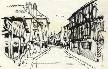 Paul Sharp - 1964 Pen and Ink Drawing, Sandwich