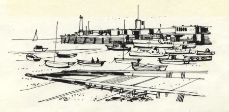 Paul Sharp - 1964 Pen and Ink Drawing, Margate Harbour