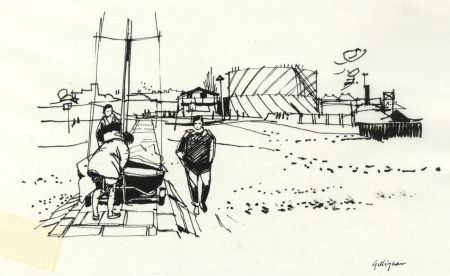 Paul Sharp - 1964 Pen and Ink Drawing, Gillingham