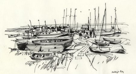 Paul Sharp - 1964 Pen and Ink Drawing, Hadleigh Ray