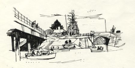 Paul Sharp - 1964 Pen and Ink Drawing, Iden Lock