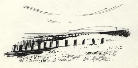 Paul Sharp - 1964 Pen and Ink Drawing, Winchelsea Beach