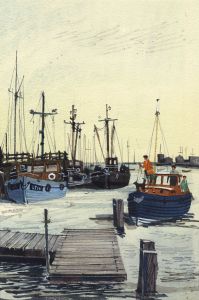 Paul Sharp - 1963 Watercolour, Southwold Harbour