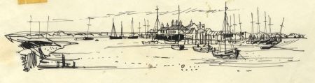 Paul Sharp - 1963 Pen and Ink Drawing, Southwold