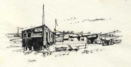 Paul Sharp - 1963 Pen and Ink Drawing, Slaughden