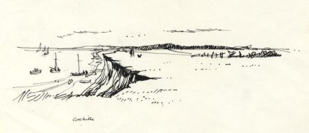 Paul Sharp - 1963 Pen and Ink Drawing, The Coast at Covehithe