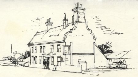 Paul Sharp - 1963 Pen and Ink Drawing, The White Hart, Blythburgh