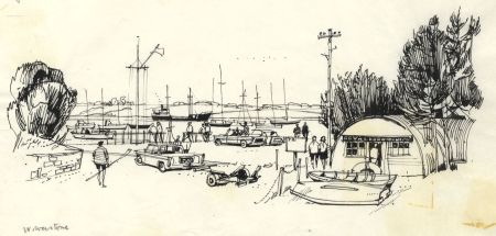 Paul Sharp - 1963 Pen and Ink Drawing, Woolverstone