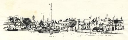 Paul Sharp - 1963 Pen and Ink Drawing, Quay Street, Manningtree