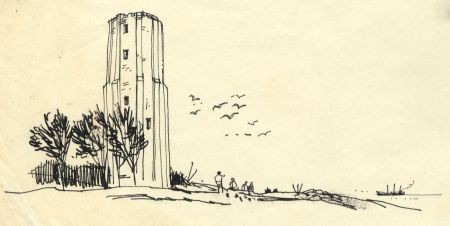 Paul Sharp - 1963 Pen and Ink Drawing, The Naze Tower