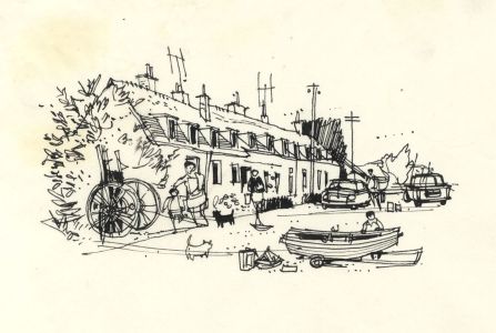 Paul Sharp - 1963 Pen and Ink Drawing, Walton Channel and Hamford Water