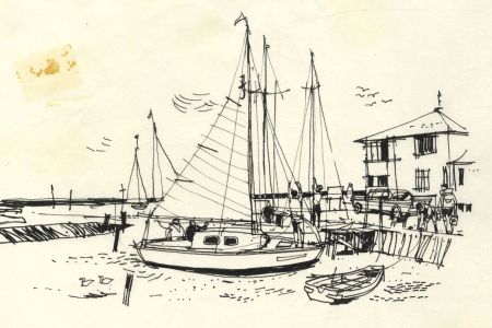 Paul Sharp - 1963 Pen and Ink Drawing, High Tide, Walton