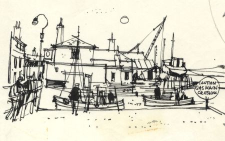 Paul Sharp - 1963 Pen and Ink Drawing, Rowhedge