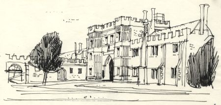 Paul Sharp - 1963 Pen and Ink Drawing, St Oysth Priory