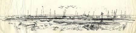 Paul Sharp - 1963 Pen and Ink Drawing, Cindery Island