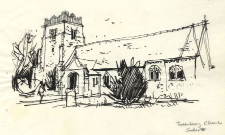 Paul Sharp - 1963 Pen and Ink Drawing, Salcott Church