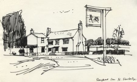 Paul Sharp - 1963 Pen and Ink Drawing, Ferryboat Inn, North Fambridge