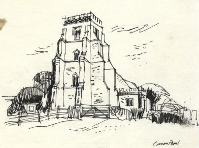 Paul Sharp - 1963 Pen and Ink Drawing, Canewdon Church