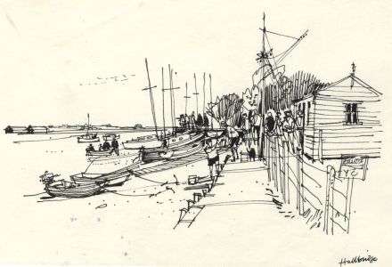 Paul Sharp - 1963 Pen and Ink Drawing, Hullbridge