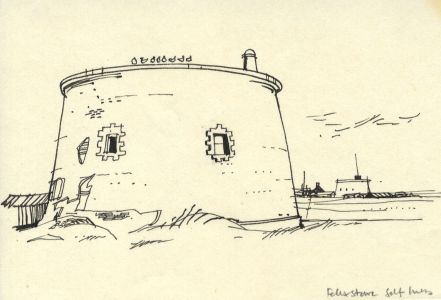 Paul Sharp - 1963 Pen and Ink Drawing, Felixstowe