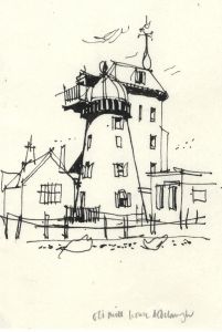 Paul Sharp - 1963 Pen and Ink Drawing, Old Mill House Aldeburgh