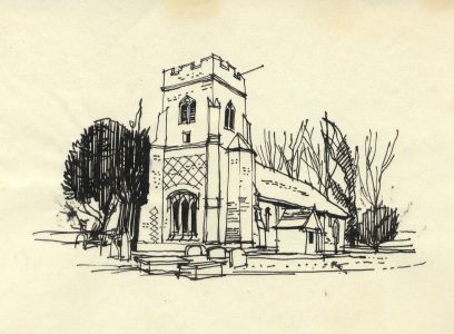 Paul Sharp - 1963 Pen and Ink Drawing, Waldingfield