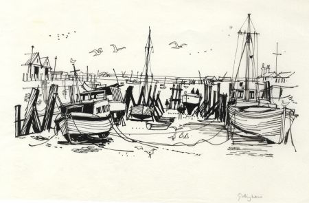 Paul Sharp - 1963 Pen and Ink Drawing, Gillingham