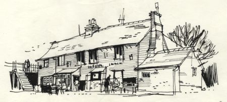 Paul Sharp - 1964 Pen and Ink Drawing, The Lobster Smack