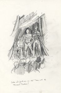 Paul Sharp - Mid 20th Century Graphite Drawing, The Man with a Thousand Tattoos!