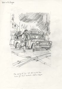 Paul Sharp - Mid 20th Century Graphite Drawing, At the Station Wagon