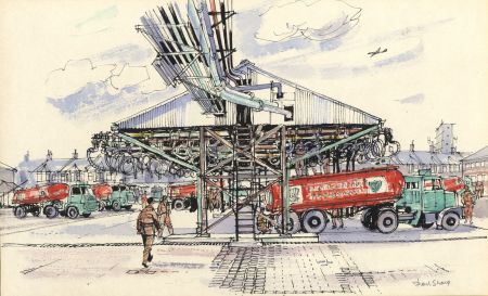 Paul Sharp - Mid 20th Century Pen and Ink Drawing, Petroleum Tankers