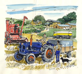 Paul Sharp - Mid 20th Century Watercolour, Tanker Delivering to Farm