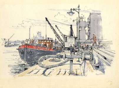 Paul Sharp - Mid 20th Century Pen and Ink Drawing, Shell Spirit, Fulham
